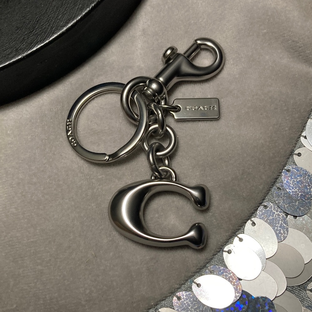 Coach Charm Silver “C” Bag key holder/Charm